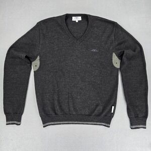 Alessandro Albanese Cashmere‎ Sweater Mens Large Gray Italy Equestrian Vented